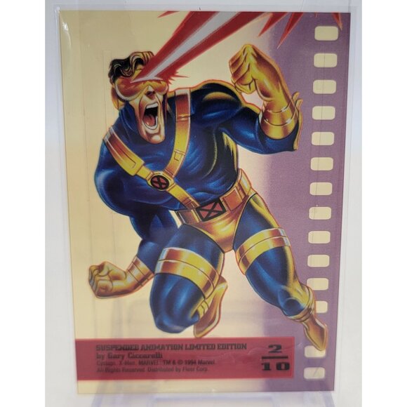 1995 Cyclops Marvel Fleer XMen Suspended Animation Limited Edition 2 Sleeved - Picture 4 of 5